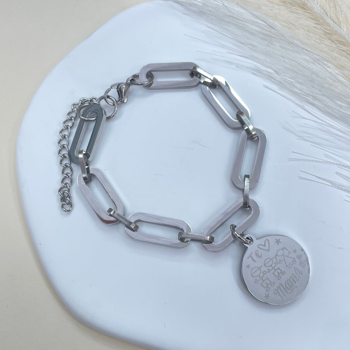 PULSERA ESLABONES MAMÁ - SILVER