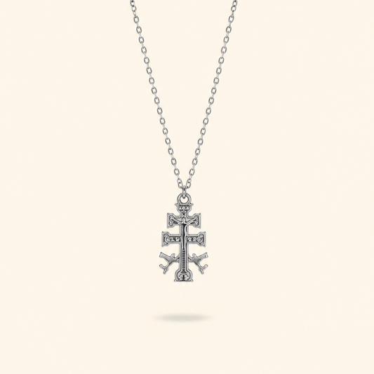COLLAR CRUZ CARAVACA - SILVER