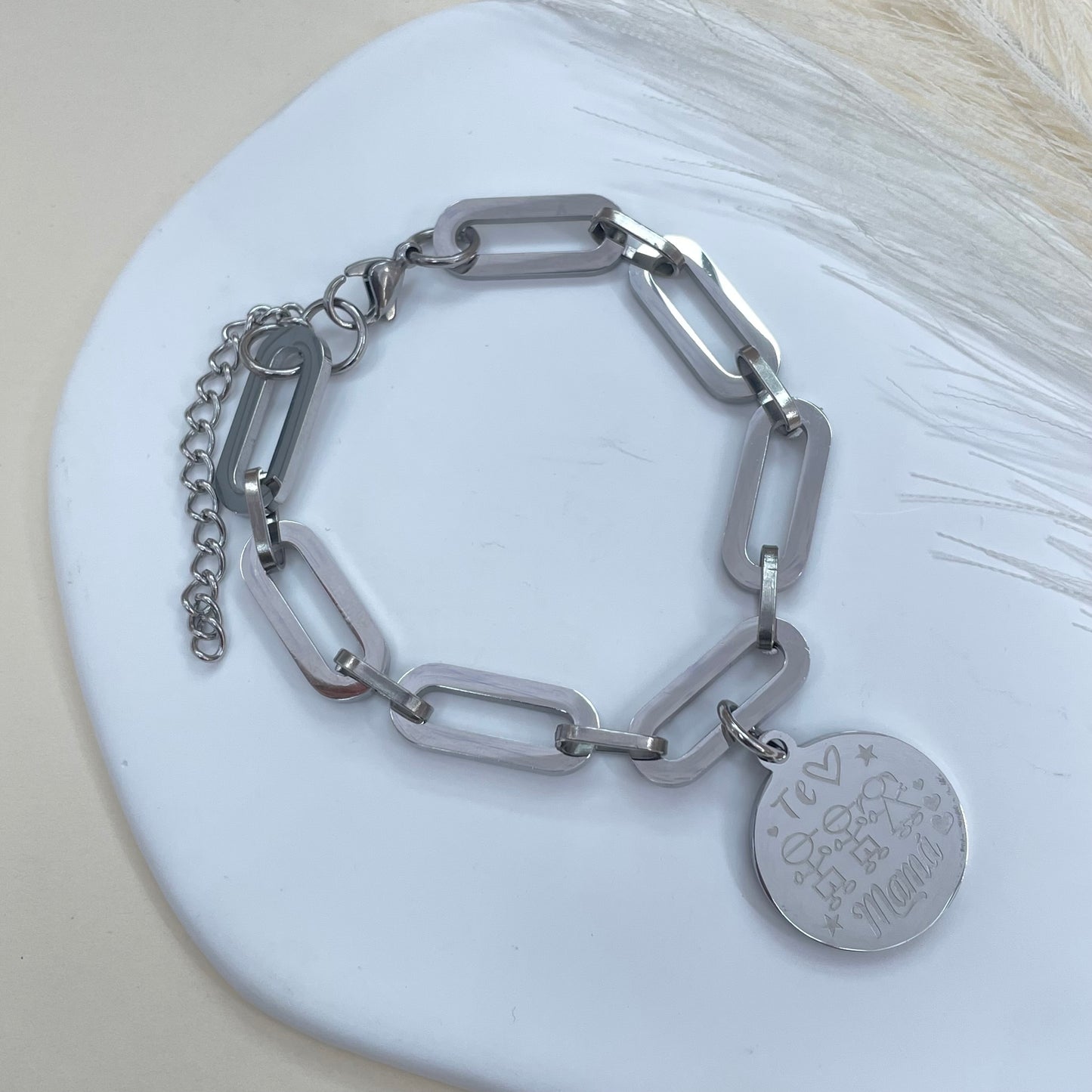 PULSERA ESLABONES MAMÁ - SILVER