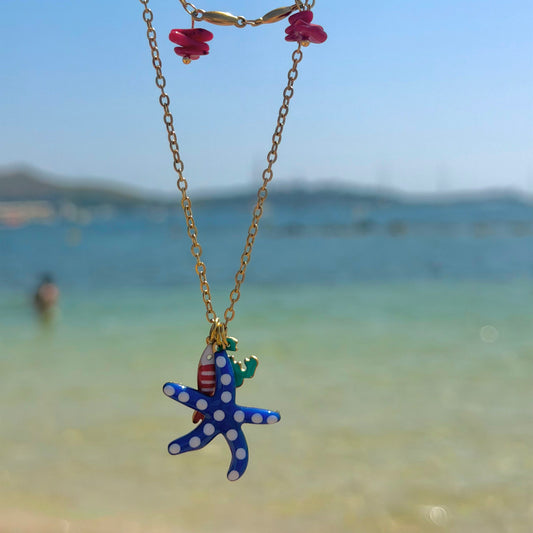 COLLAR MAREA AZUL - GOLD