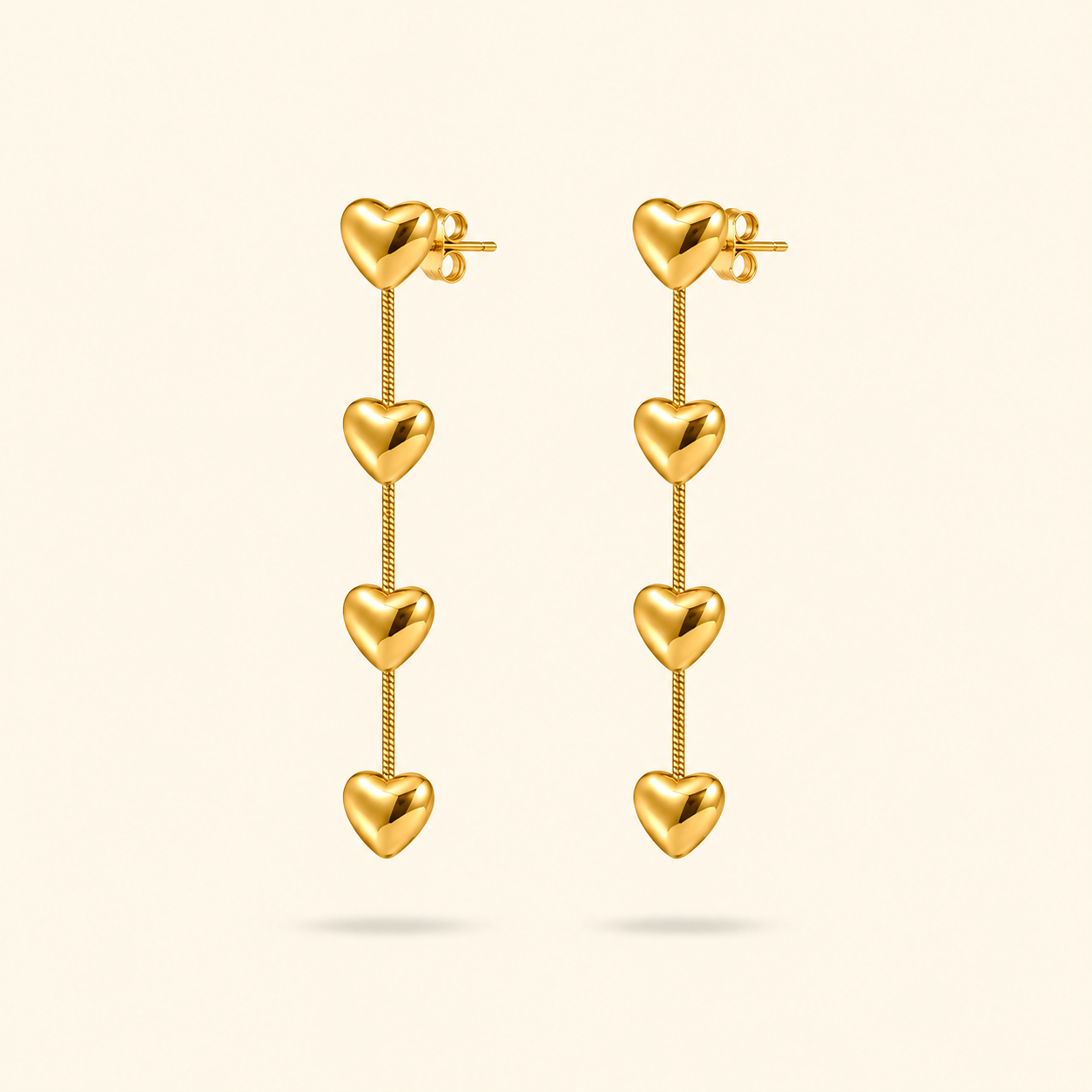 LARGOS CORAZONES MINI - GOLD