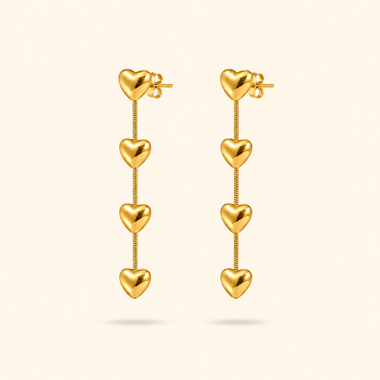 LARGOS CORAZONES MINI - GOLD
