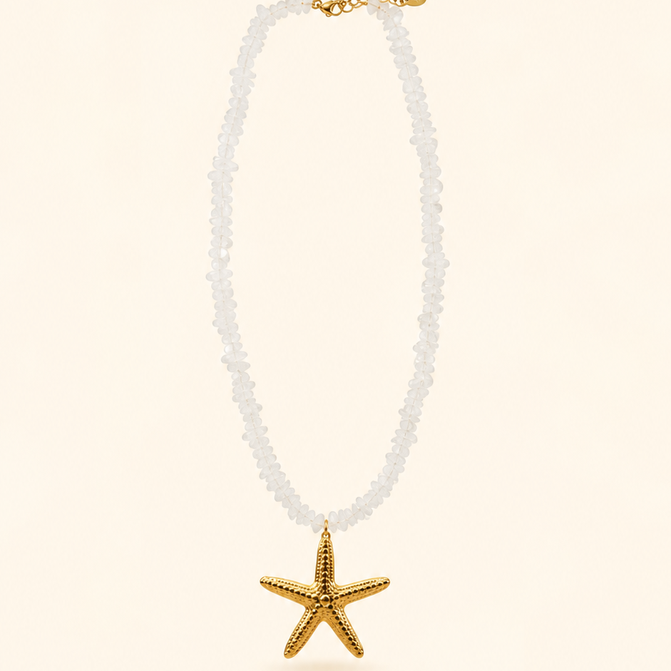 COLLAR MARINA BLANCO - GOLD