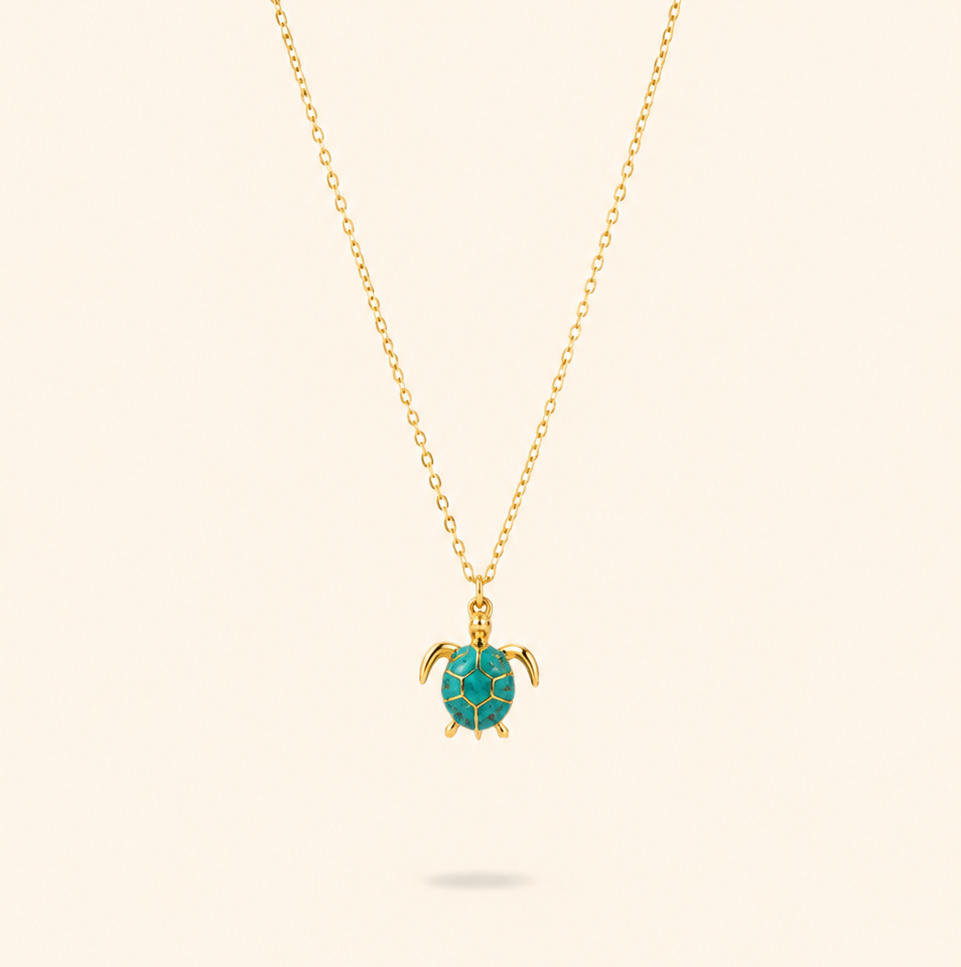 COLLAR TORTUGA VERDE - GOLD
