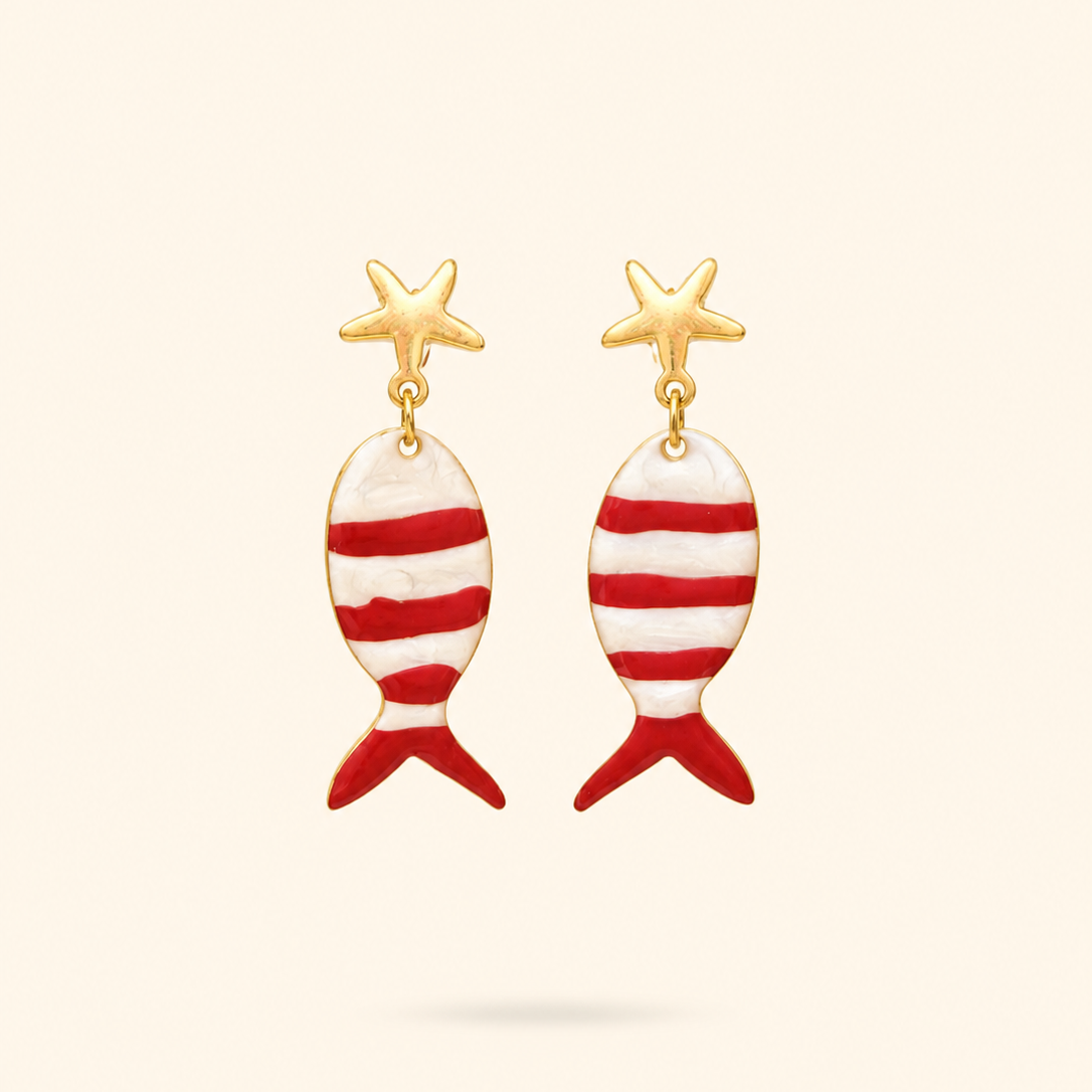 PENDIENTES PEZ ROJO - GOLD