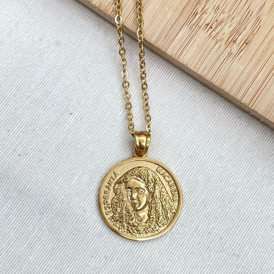 COLLAR MEDALLA MACARENA - GOLD