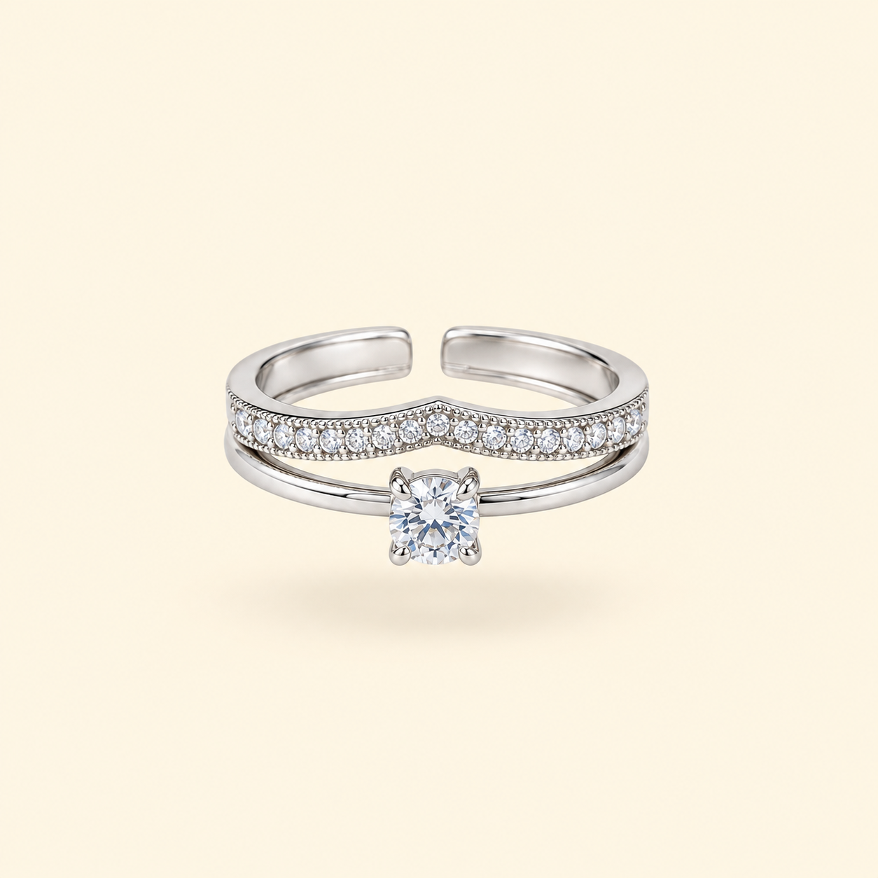 ANILLO SOLITARIO CORONADO - SILVER