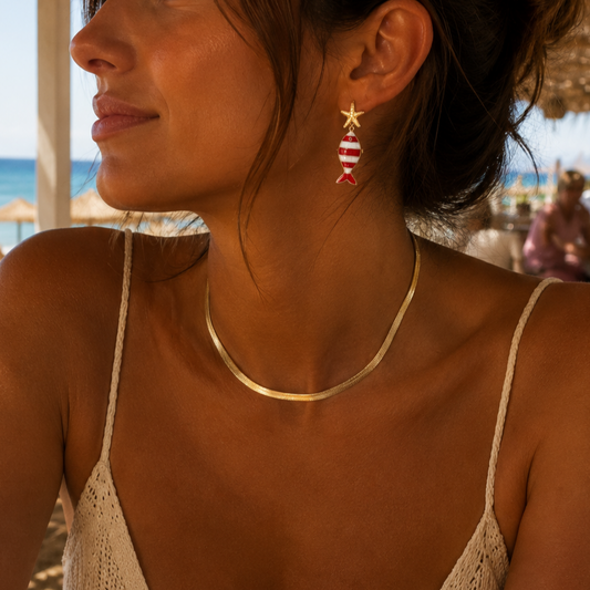 PENDIENTES PEZ ROJO - GOLD