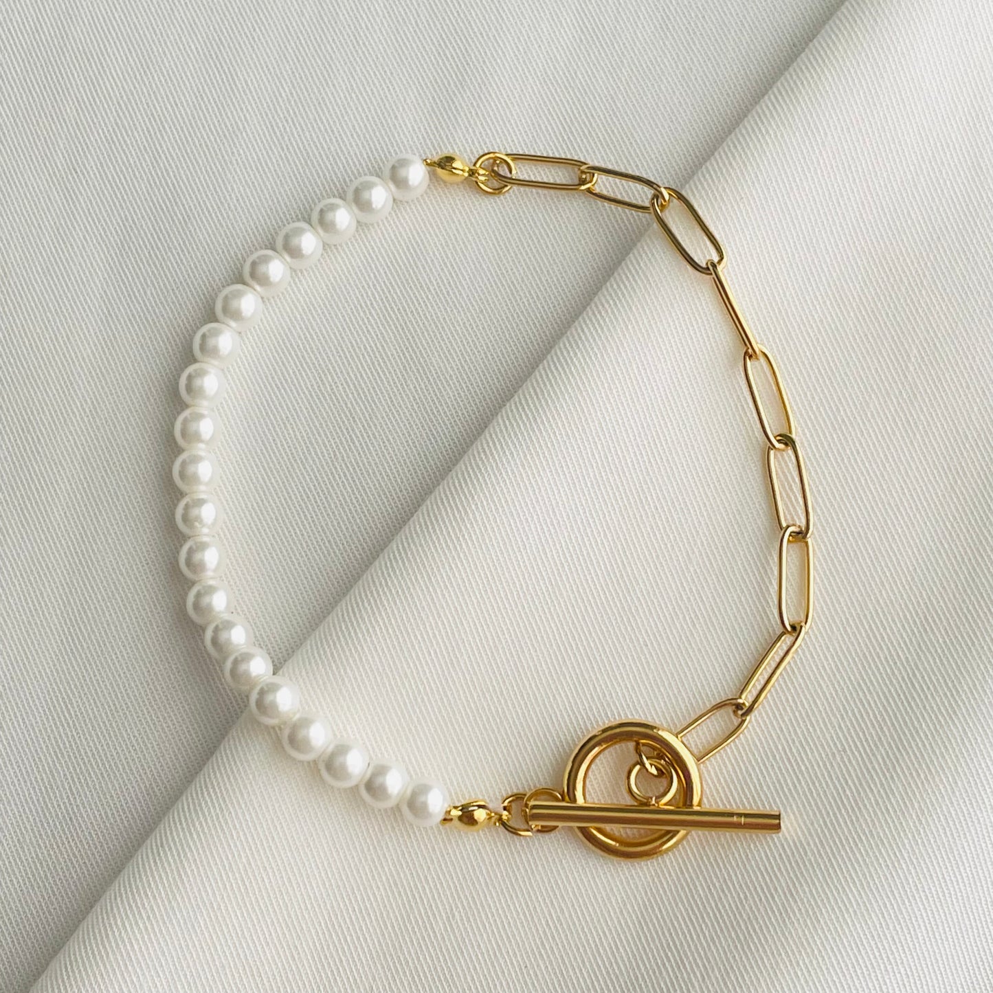 PULSERA CIERRE PERLAS - GOLD