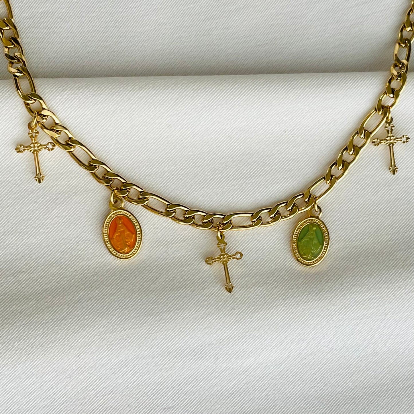 COLLAR MILAGROSA NARANJA - GOLD