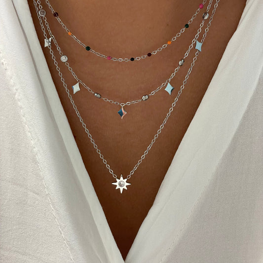 COLLAR TRIPLE COLOR - SILVER
