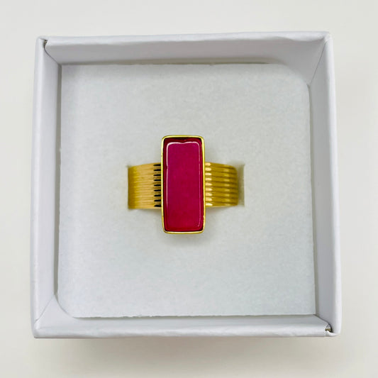 ANILLO PIEDRA ROSA - GOLD