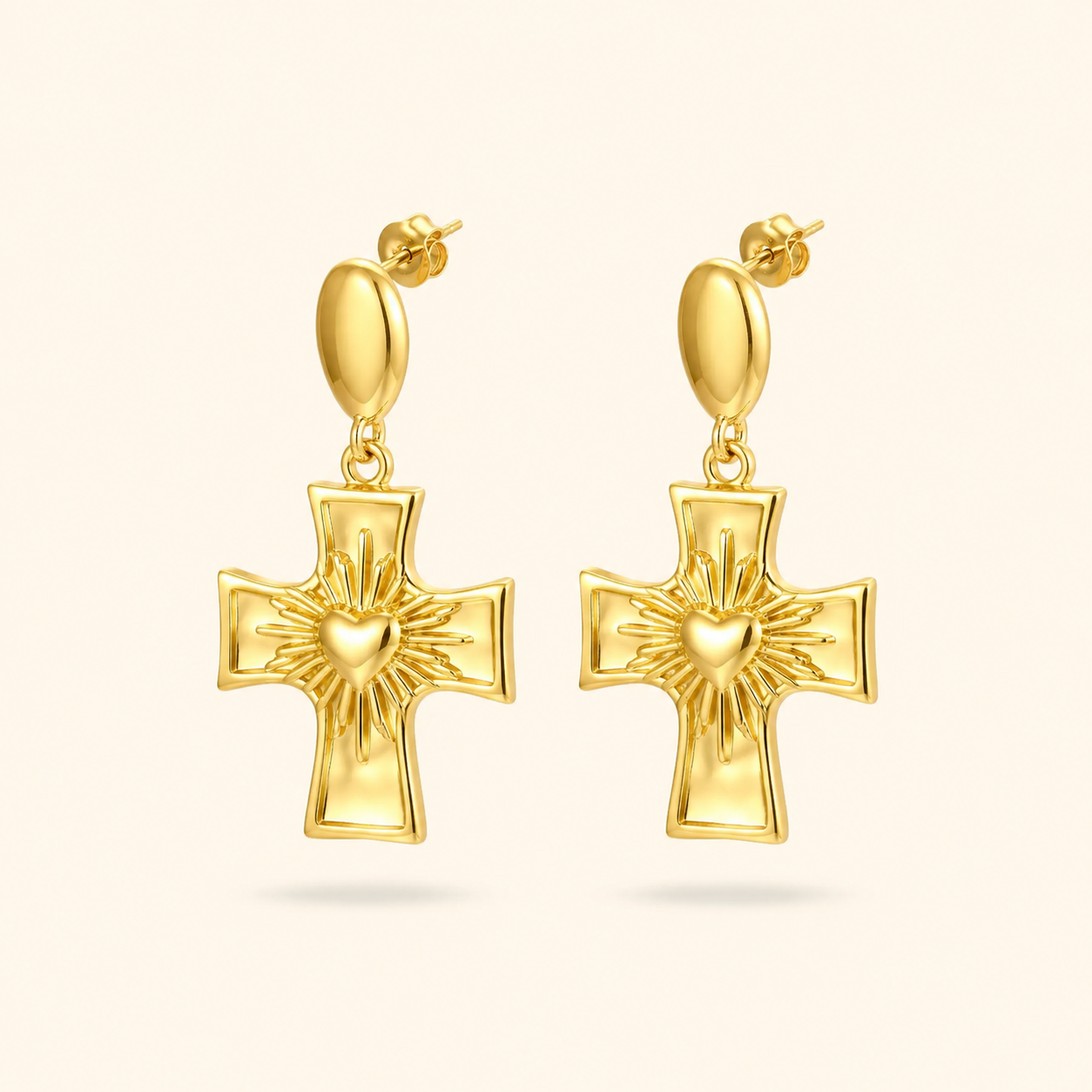 PENDIENTES CRUZ - GOLD