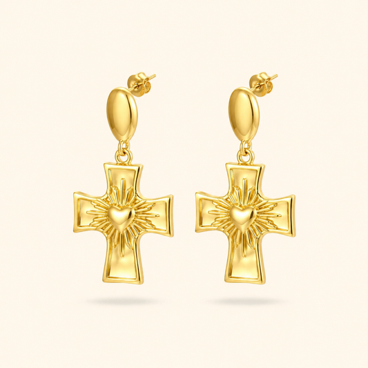 PENDIENTES CRUZ - GOLD
