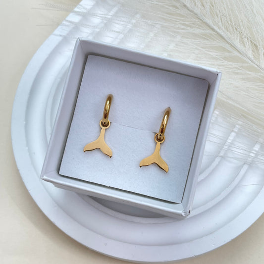 AROS MINI COLA BALLENA - GOLD