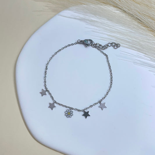 PULSERA MINI FLOR - SILVER