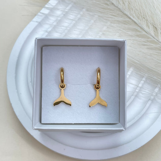 AROS MINI COLA BALLENA - GOLD