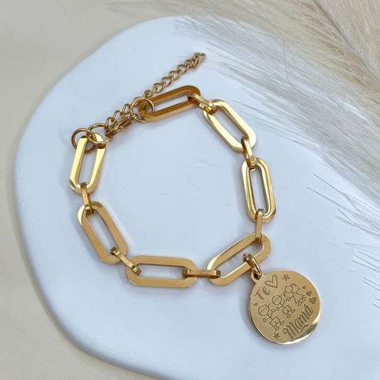 PULSERA ESLABONES MAMÁ - GOLD