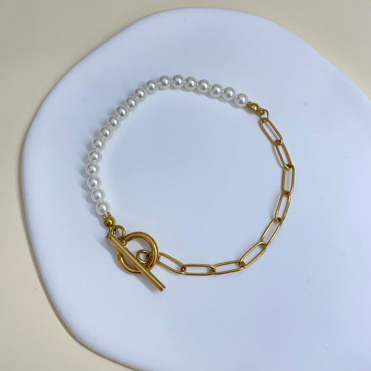 PULSERA PERLAS CIERRE - GOLD
