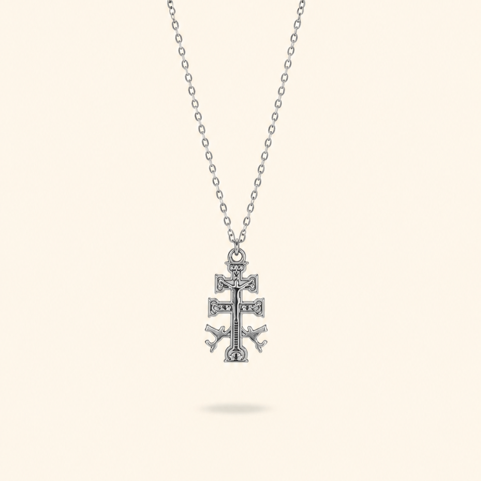 COLLAR CRUZ CARAVACA - SILVER