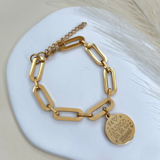 PULSERA ESLABONES MAMÁ - GOLD