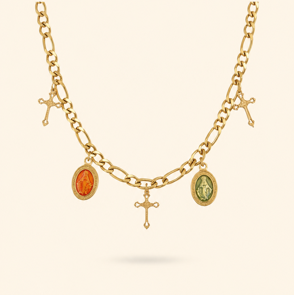COLLAR MILAGROSA NARANJA - GOLD