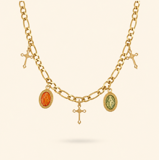 COLLAR MILAGROSA NARANJA - GOLD