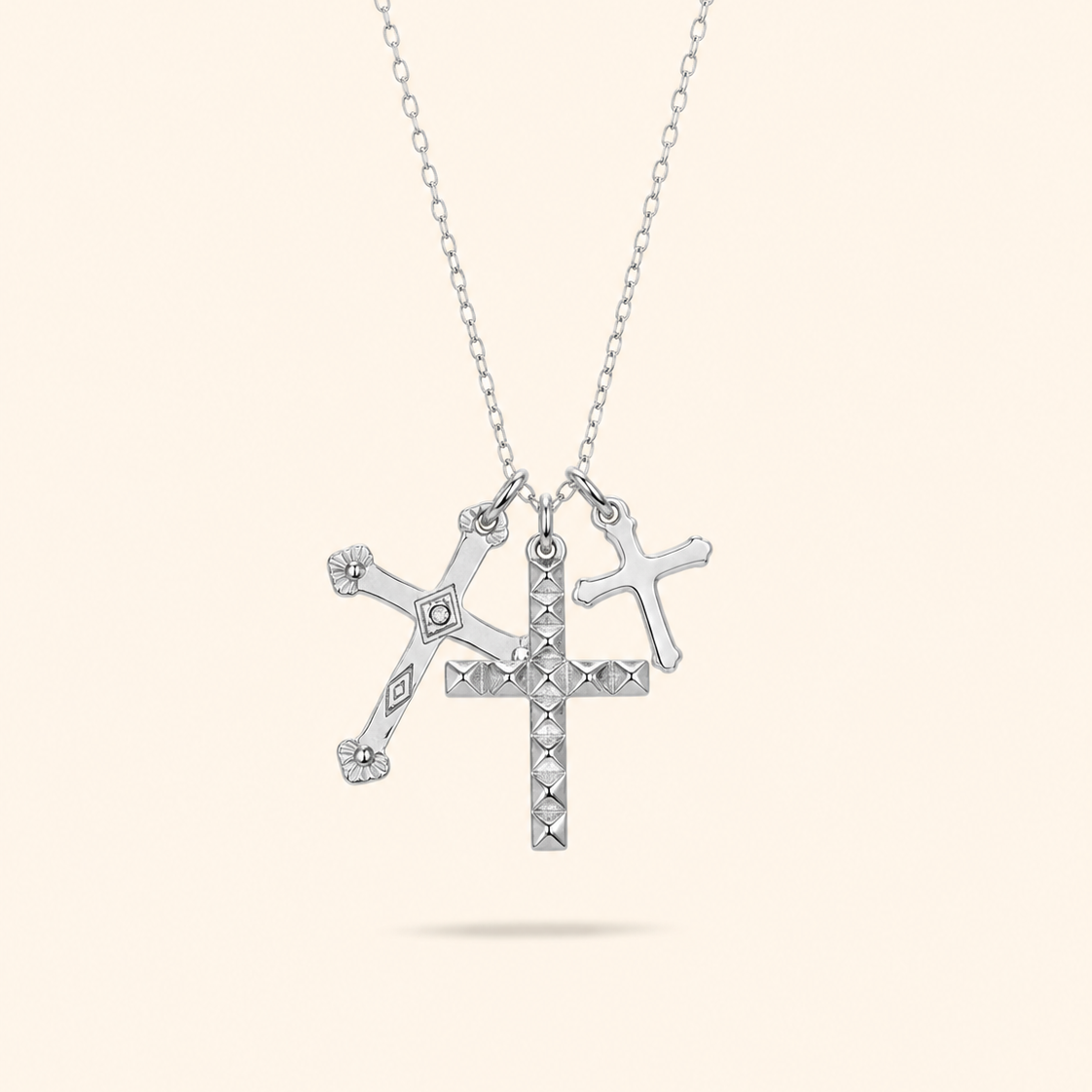 COLLAR TRIPLE CRUZ - SILVER