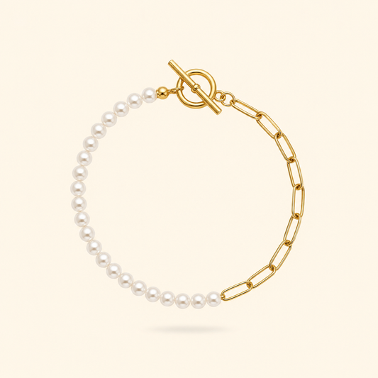 PULSERA PERLAS CIERRE - GOLD