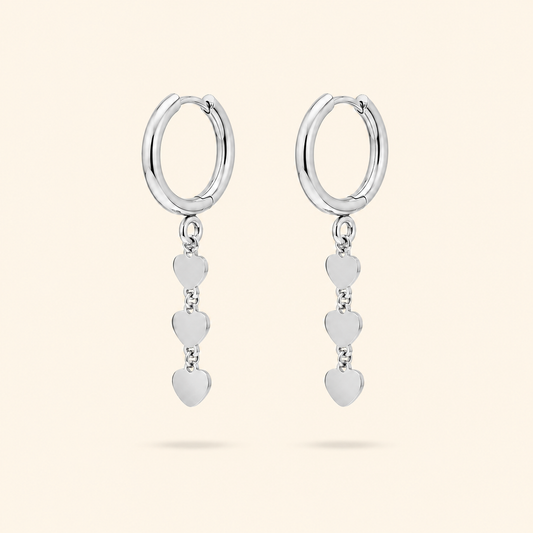 LARGOS CORAZONES MINI - SILVER