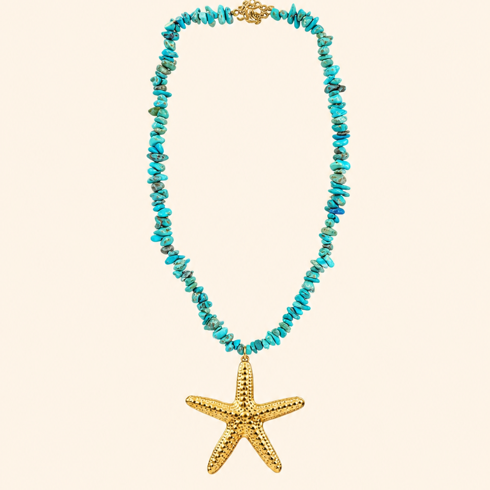 COLLAR MARINA TURQUESA - GOLD
