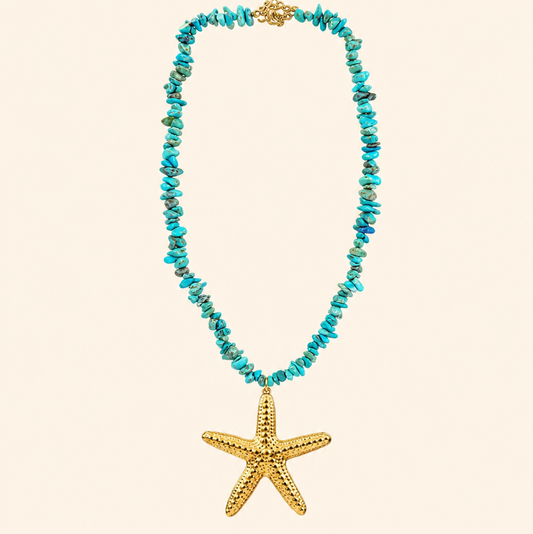 COLLAR MARINA TURQUESA - GOLD