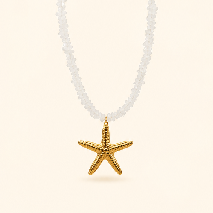 COLLAR MARINA BLANCO - GOLD