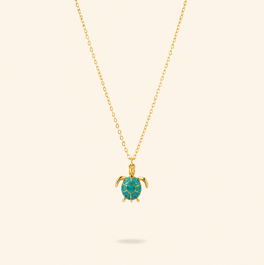 COLLAR TORTUGA VERDE - GOLD