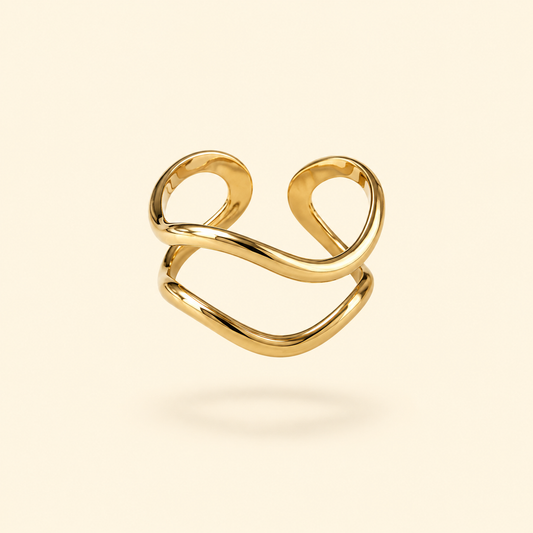 ANILLO DOBLE ONDA - GOLD