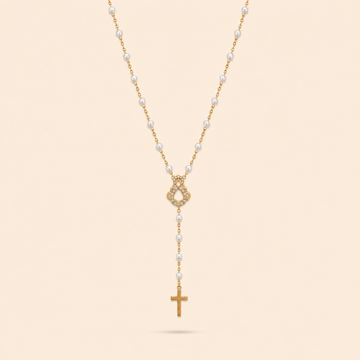 COLLAR ROSARIO ROCIO PERLAS - GOLD