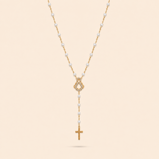 COLLAR ROSARIO ROCIO PERLAS - GOLD