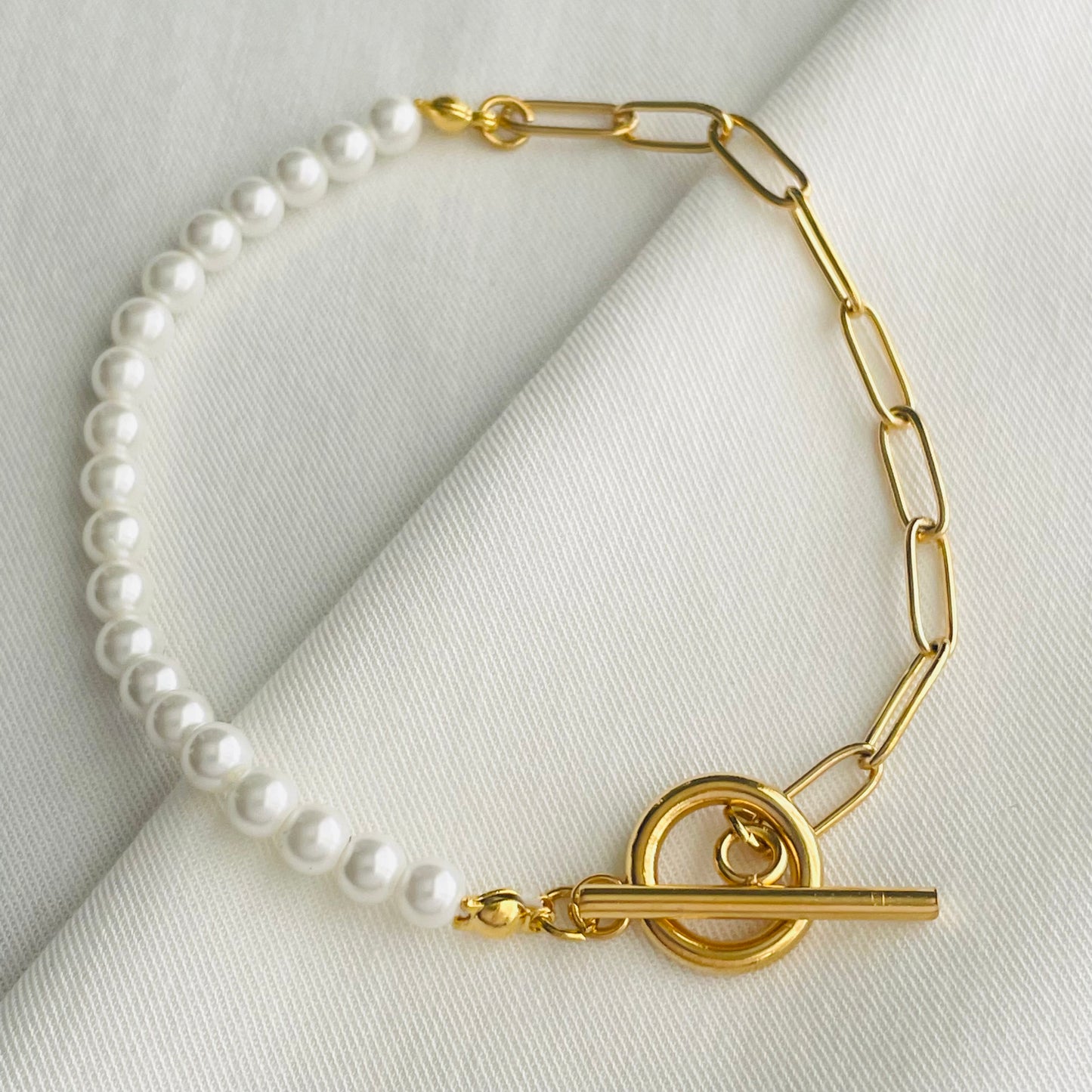 PULSERA CIERRE PERLAS - GOLD