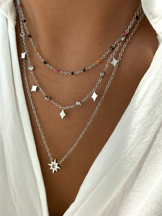 COLLAR TRIPLE COLOR - SILVER