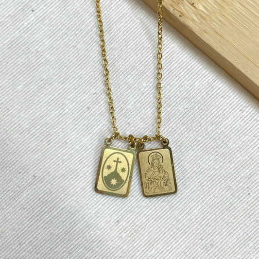 COLLAR ESCAPULARIO VIRGEN CARMEN - GOLD